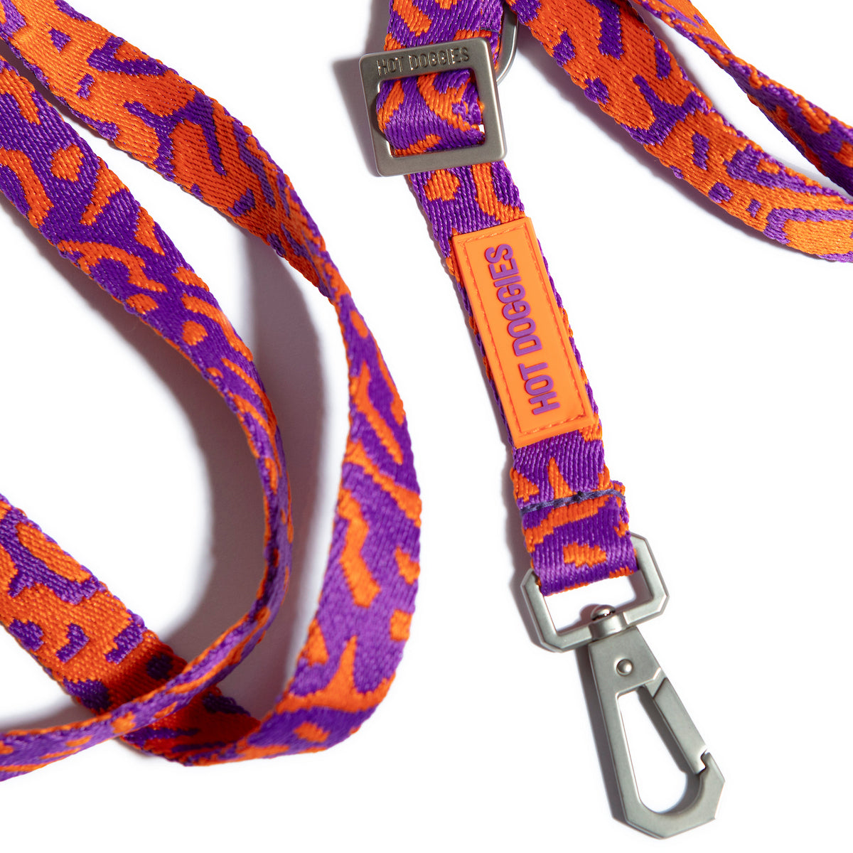 Hot-Doggies-Purple-Orange-Leash-Premium-Zinc-Alloy-Hardware-Durable-Sleek-Design