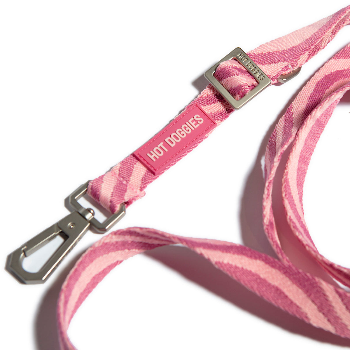 Hot-Doggies-Pink-Wave-Design-Dog-Leash-Premium-Zinc-Alloy-Hardware-Durable-Adjustable