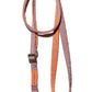 Close-up of Hot Doggies Lily Coral dog leash, jacquard woven from recycled polyester, eco-friendly and built to last.