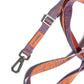 Close-up of Hot Doggies Lily Coral dog leash made from jacquard woven recycled polyester, eco-friendly and durable.