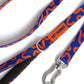 Dog CLASSIC LEASH ROCKY ELECTRIC with blue and orange pattern and 'Los Angeles Dodgers' branding on a white background.