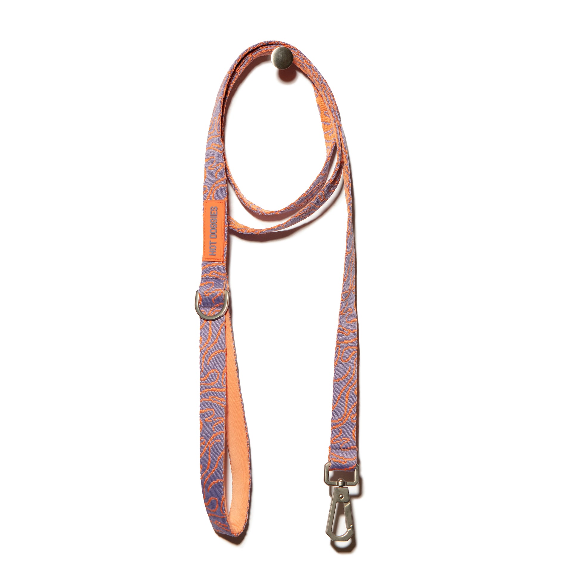 Hot Doggies classic leash - lila-orange design - eco-soft woven leash - padded handle - 150cm dog leash.