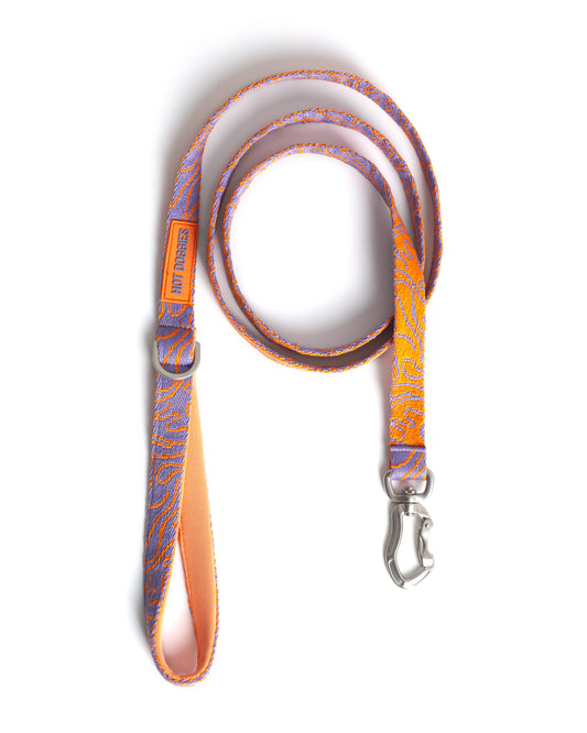 Hot Doggies classic leash - lila-orange design - eco-soft woven leash - padded handle - 150cm dog leash.