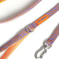 Close-up of metal hardware on Hot Doggies classic leash - lila-orange color - durable metal clasp - high-quality dog leash