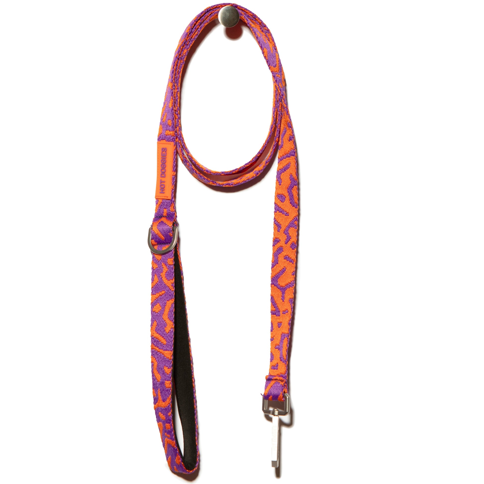 Hot Doggies classic leash - purple-orange leash - eco-soft woven - padded handle - 150cm leash - comfortable dog leash.