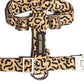 Flat-lay of the Hot Doggies Coco Noir Harness with bold beige and black pattern showcasing its premium design.
