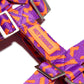 Flat-lay side of the Hot Doggies Coco Noir Harness featuring a sleek, modern purple and orange design.