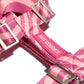side of the Roxy Pink Harness with pink wave pattern, showcasing the sleek design and adjustable straps.