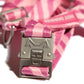 metal hardware of the Roxy Pink Harness with pink wave pattern, showcasing the sleek design and adjustable straps.